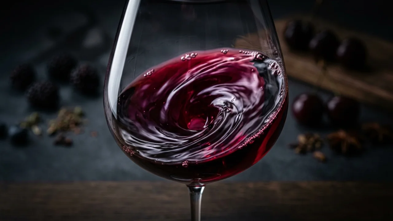 Análise olfativa do vinho tinto: agitação da taça e separação de aromas
