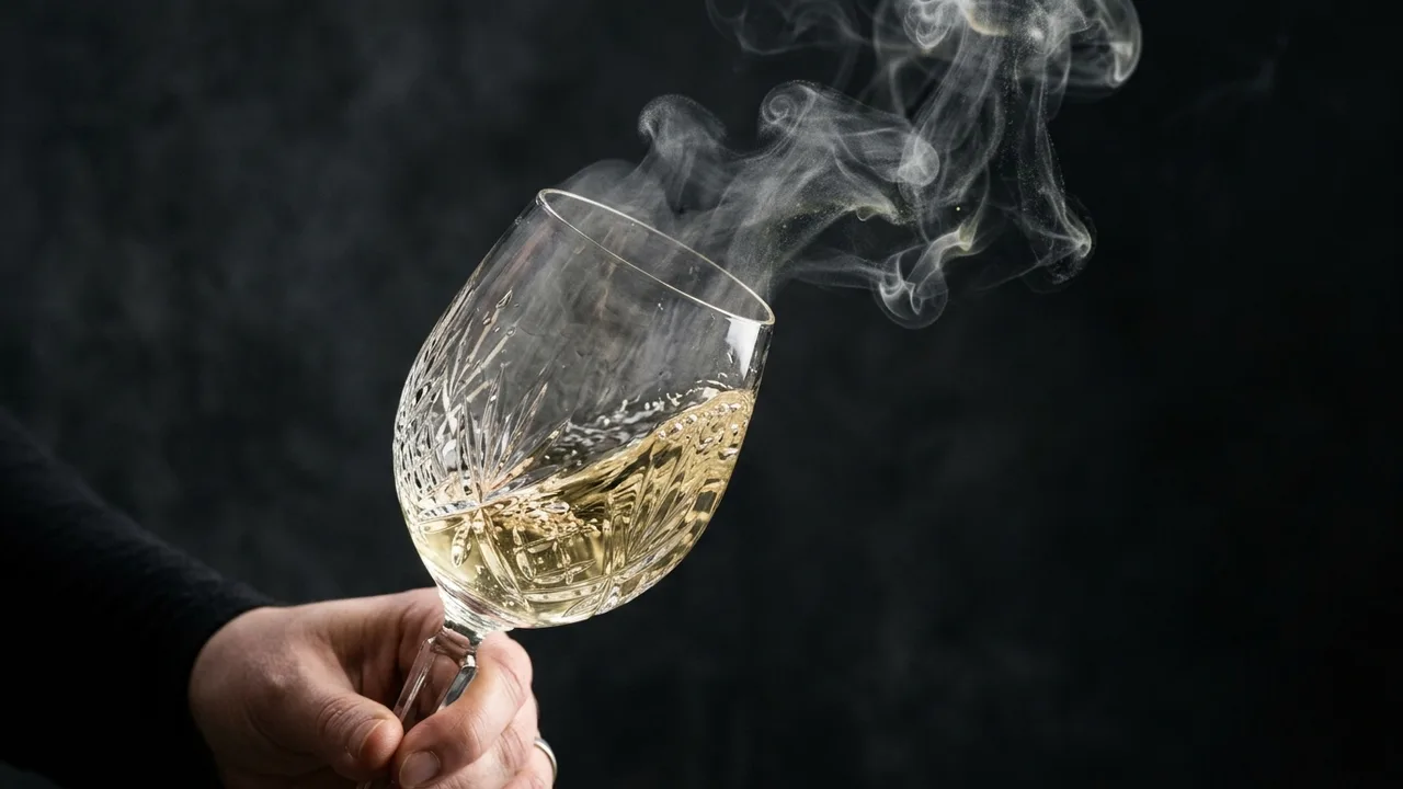 Analisi olfattiva del vino bianco: agrumi, fiori bianchi, pietra focaia e complessità da lieviti