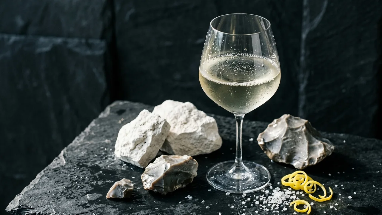 Analisi gustativa del vino bianco: spina dorsale acida calcarea, salinità e tensione palatale