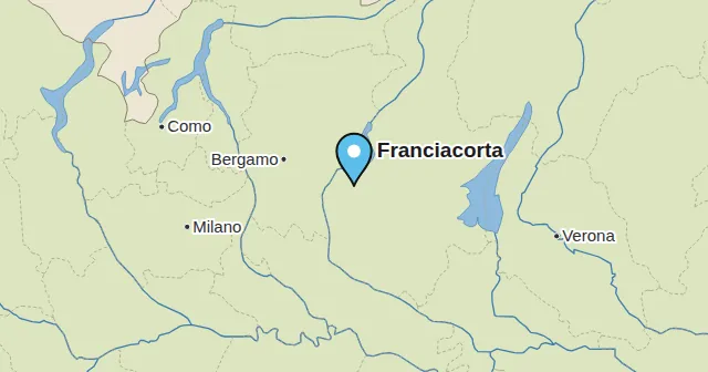 Franciacorta e dintorni: mappa con un segnaposto. Colore del segnaposto: Vino spumante